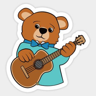 Music Bear on Guitar Sticker